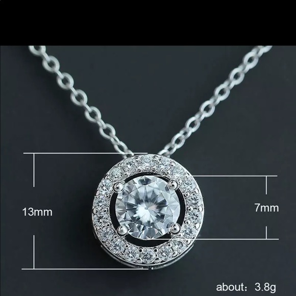 New Women’s 925 Silver Beautiful Round Diamond Lovepromise Necklace - Picture 6 of 6